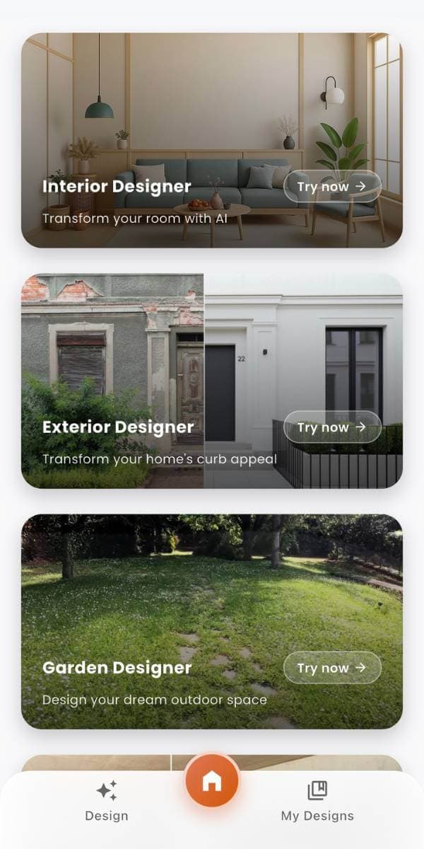 DecorAI app preview on iPhone style frame
