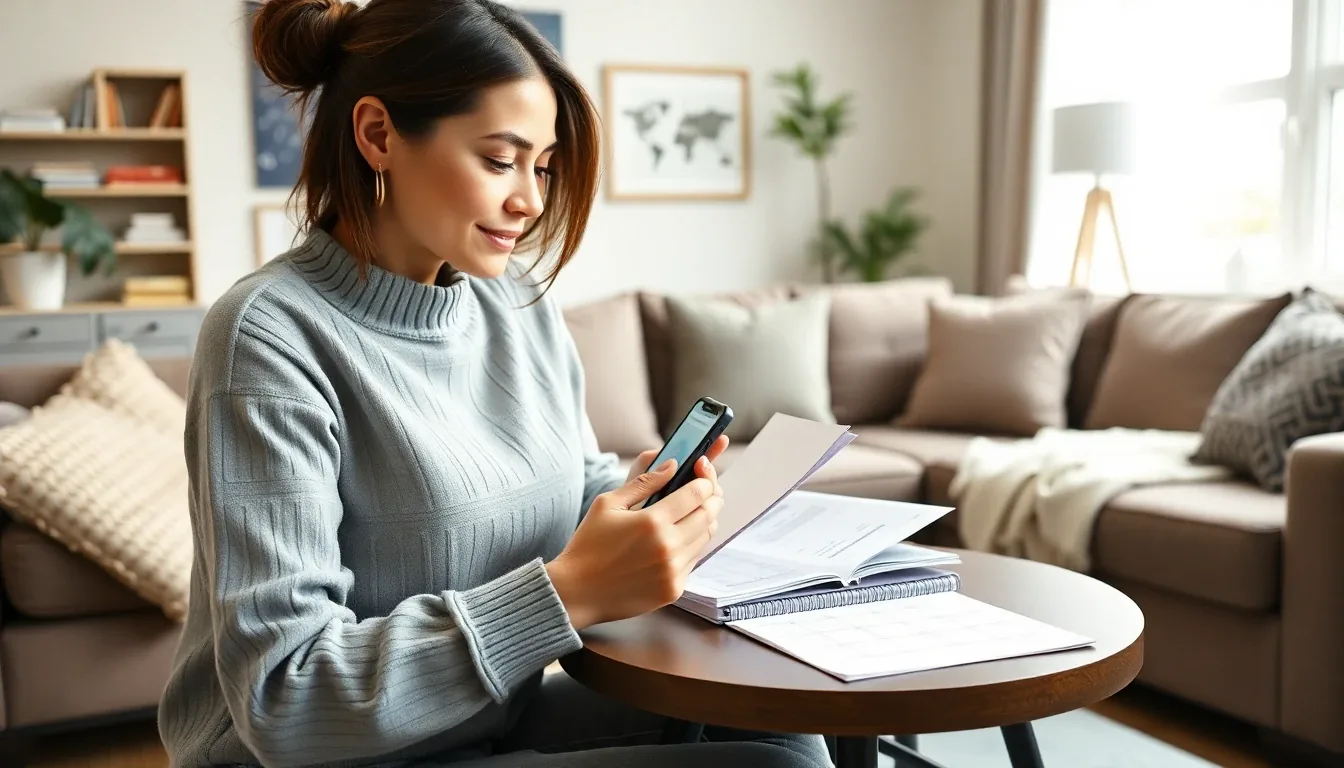Woman comparing room decor ideas while planning a budget update